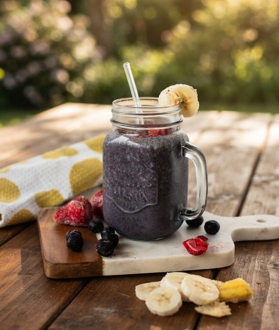 Healthy Egg White Protein Shake (Berry Smoothie)
