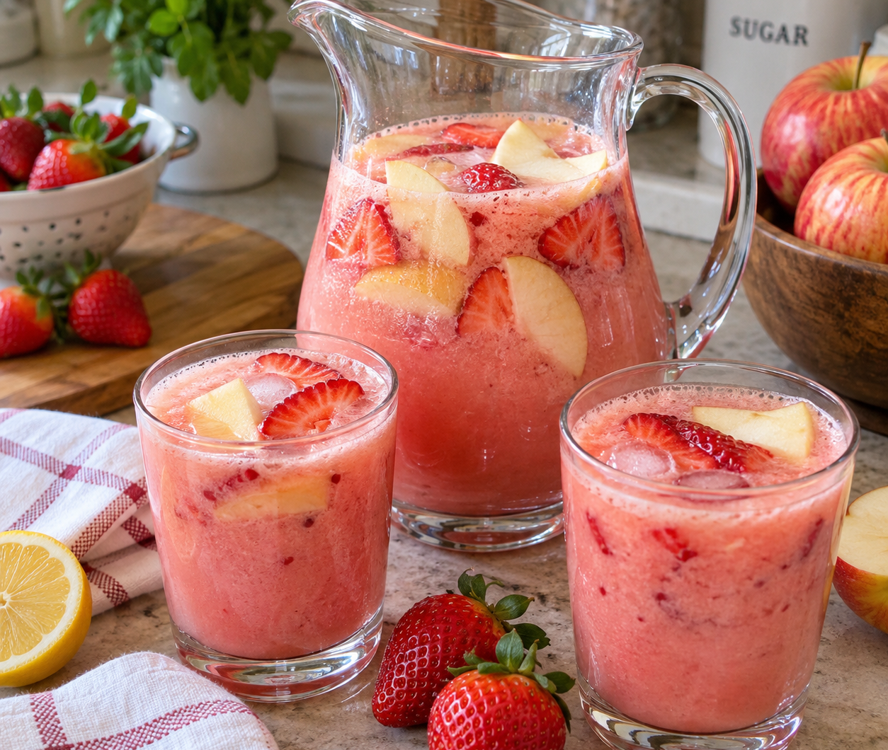 Fresh Apple Strawberry Juice