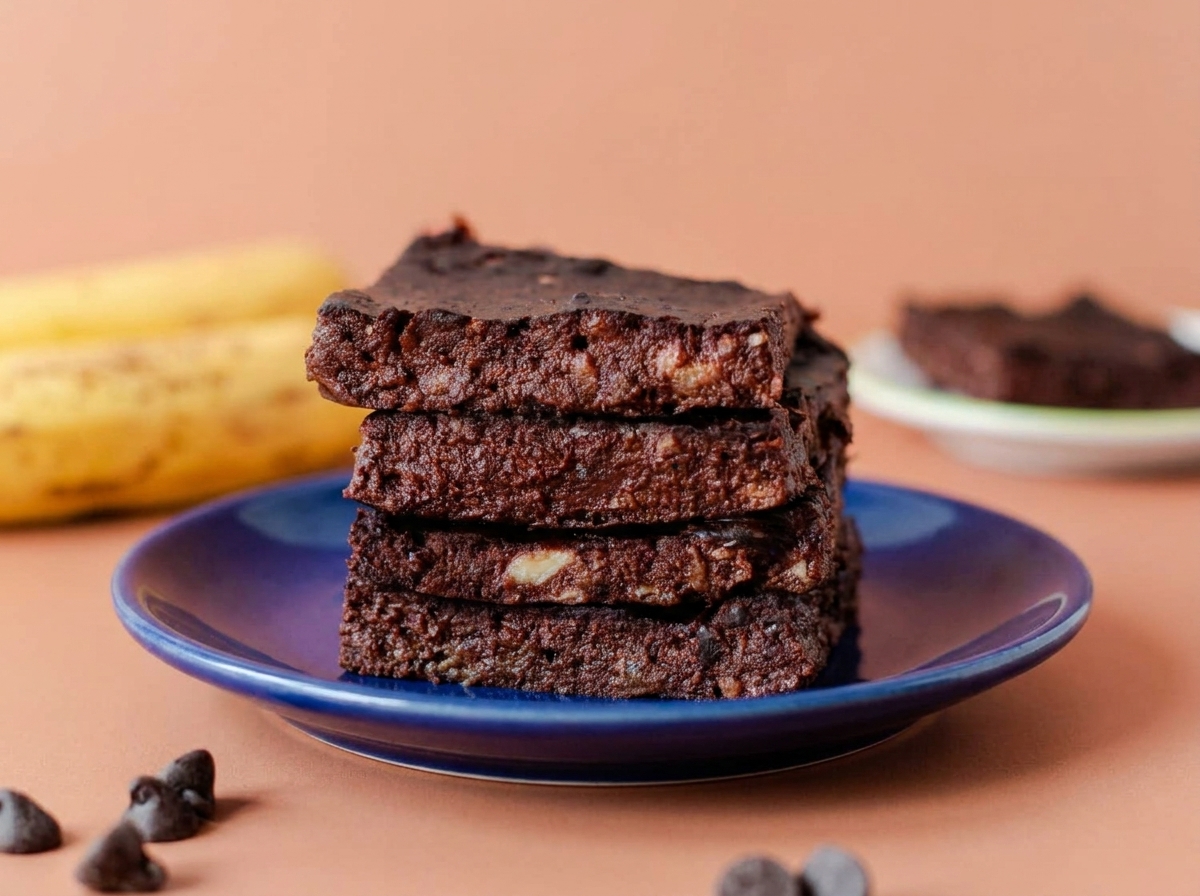 Healthy 3-Ingredient Banana Brownies