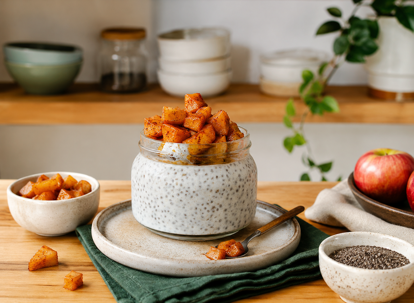 High Protein Apple Pie Chia Seed Pudding Recipe