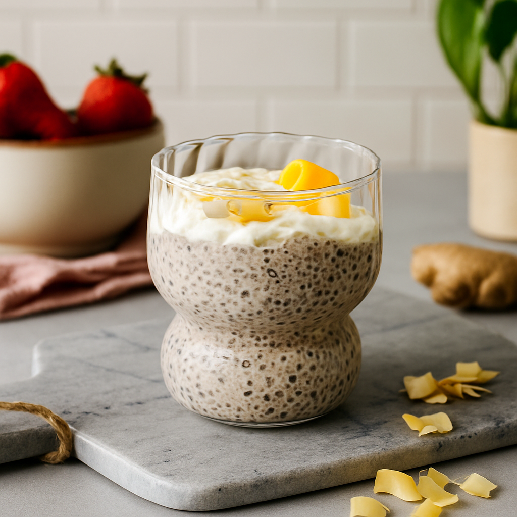 High-Protein Creamy Coconut Chia Pudding with Ginger Recipe