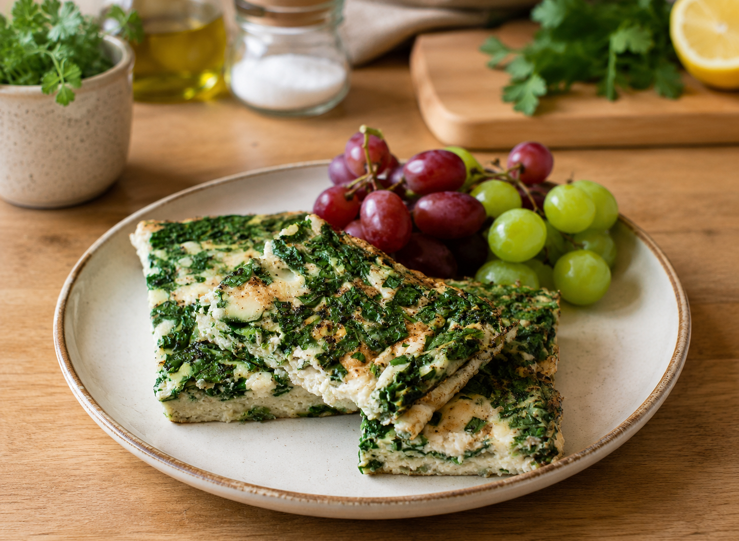 High-Protein Spinach Feta Egg White Bake