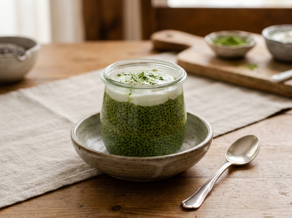 High-Protein Matcha Chia Pudding Cup Guide