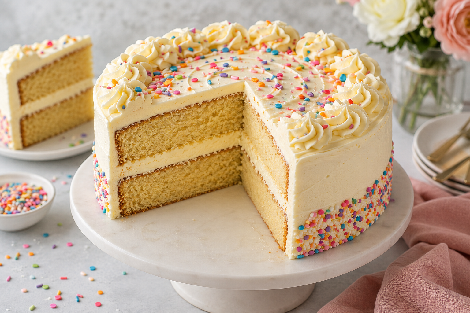 Keto Vanilla Birthday Cake