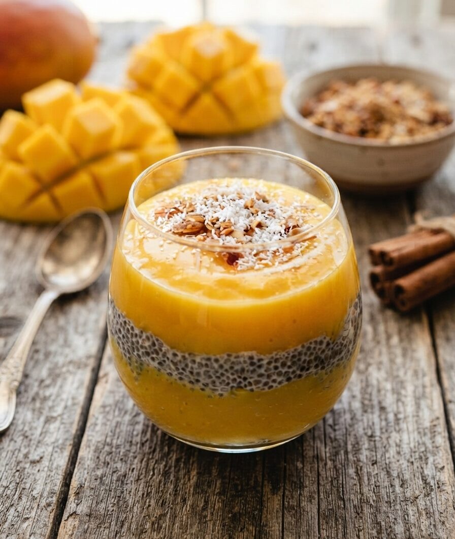 Mango Chia Pudding Parfait (Healthy & High Fiber!)