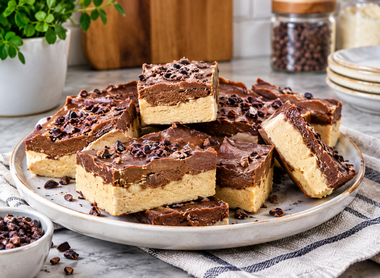 Butter Caramel Keto Nougat Protein Bars