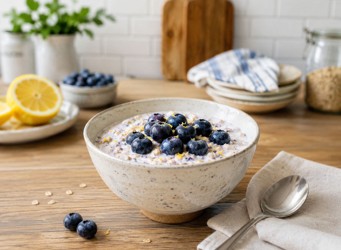  Lemon Blueberry Overnight Oats